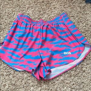 Women's Pink and Blue Running Shorts